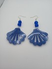 Blue Dangle Earring In Sea Shell Design Handmade — photo 8
