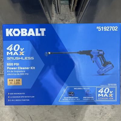 #ad Kobalt #5192702 40v Brushless 600 PSI Power Cleaner Kit $114.99
