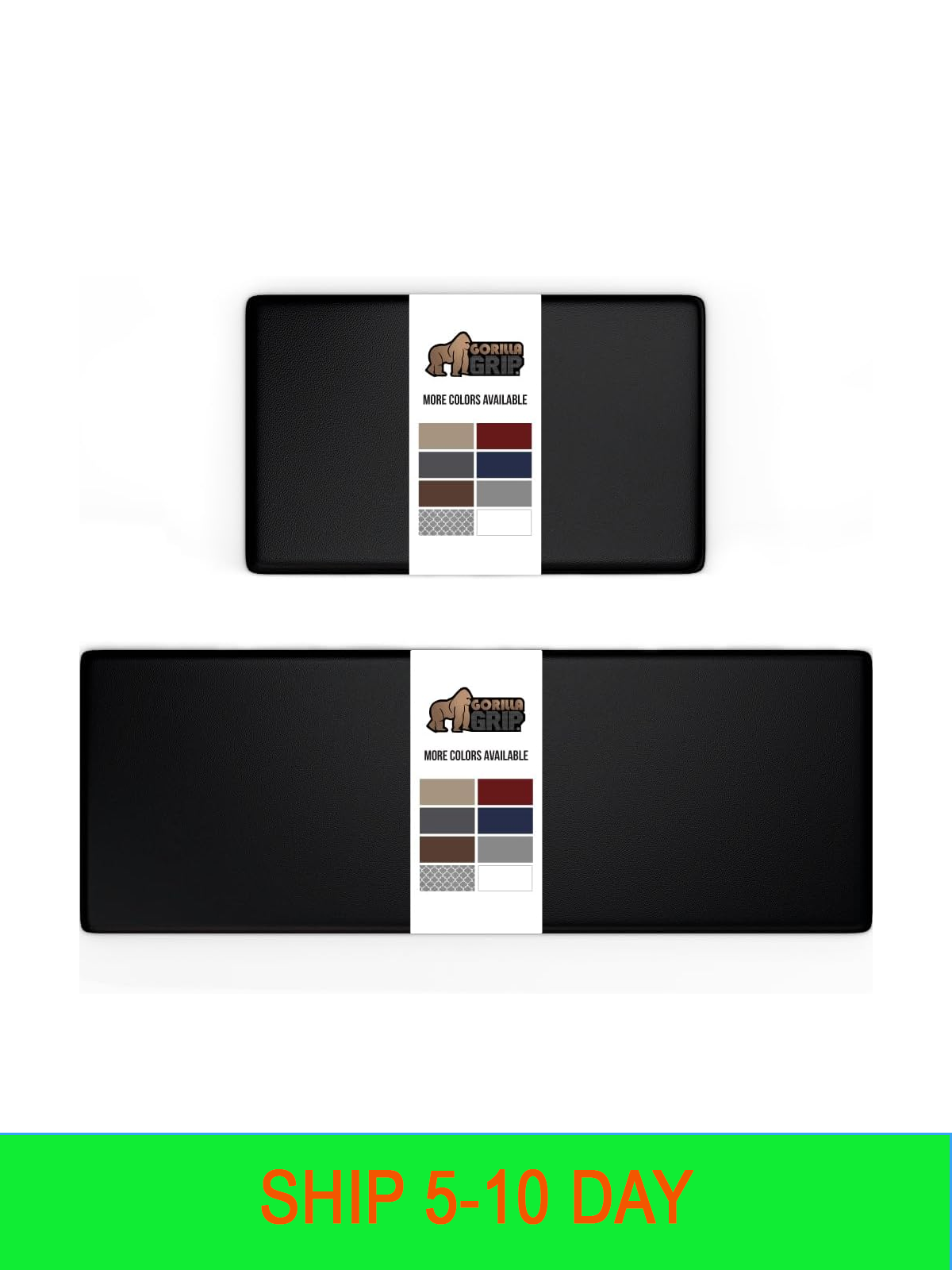 GORILLA GRIP 2-Pack Anti-Fatigue Kitchen Floor Mats 17x29 and 17x59 Cushioned Comfort