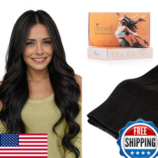 Doores Seamless Weft Hair Extensions Tape In Natural Black 20 Inch 60G