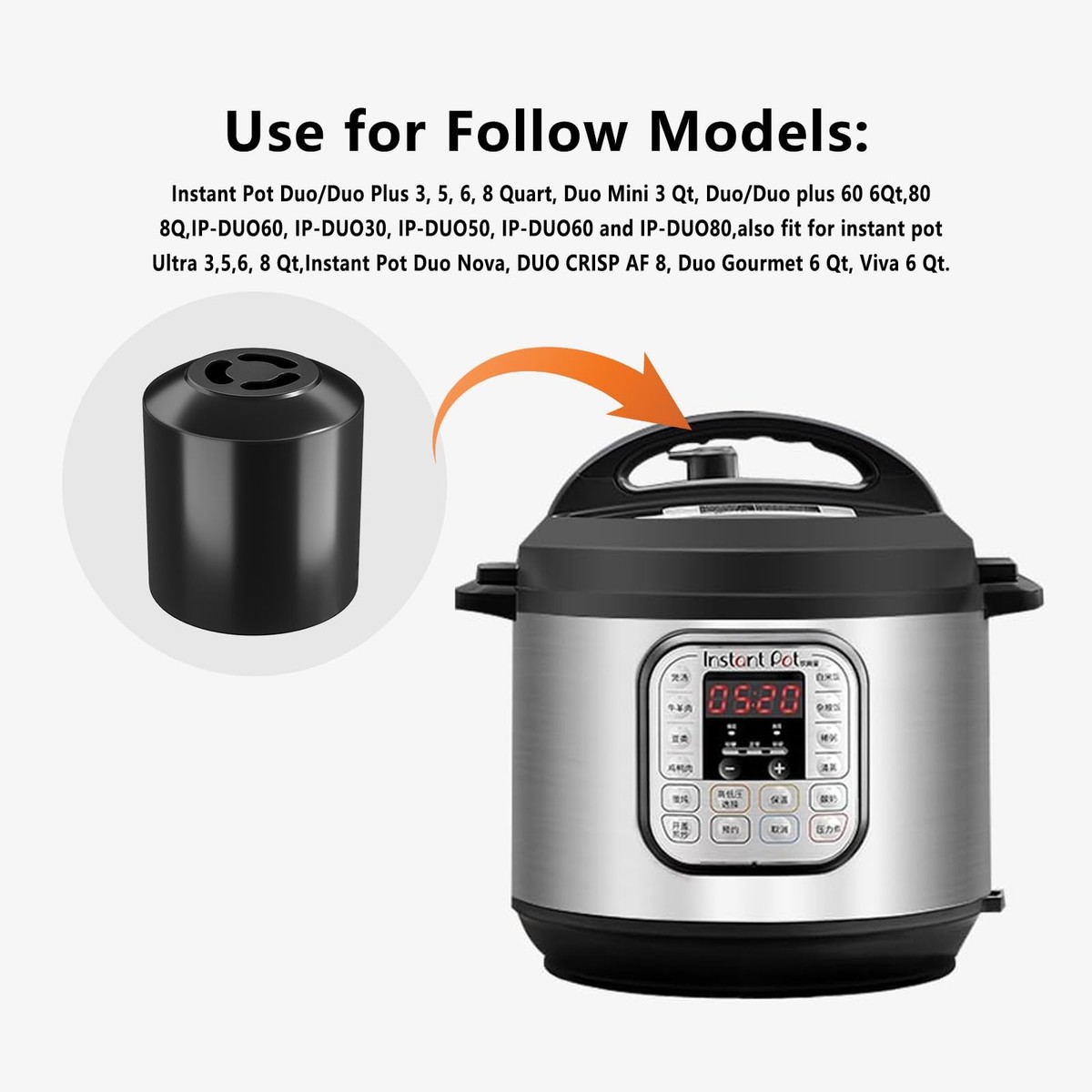 Steam release valve handle Instant Pot valve for Instant Pot Ultra 3,6,8 