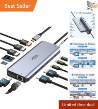 USB C Docking Station Dual Monitor Triple Display HDMI DP Ethernet 100W