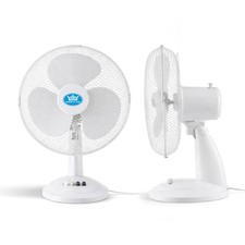 16" Inch New White Small Oscillating 3 Speed Air Cooling Room Desk Work Fan