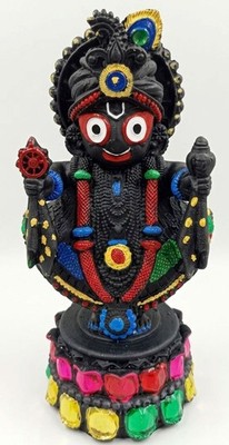 Lord Jagannath Idol MULTI COLORED 4'' Marble Dust Home Decor Puja & Gifting