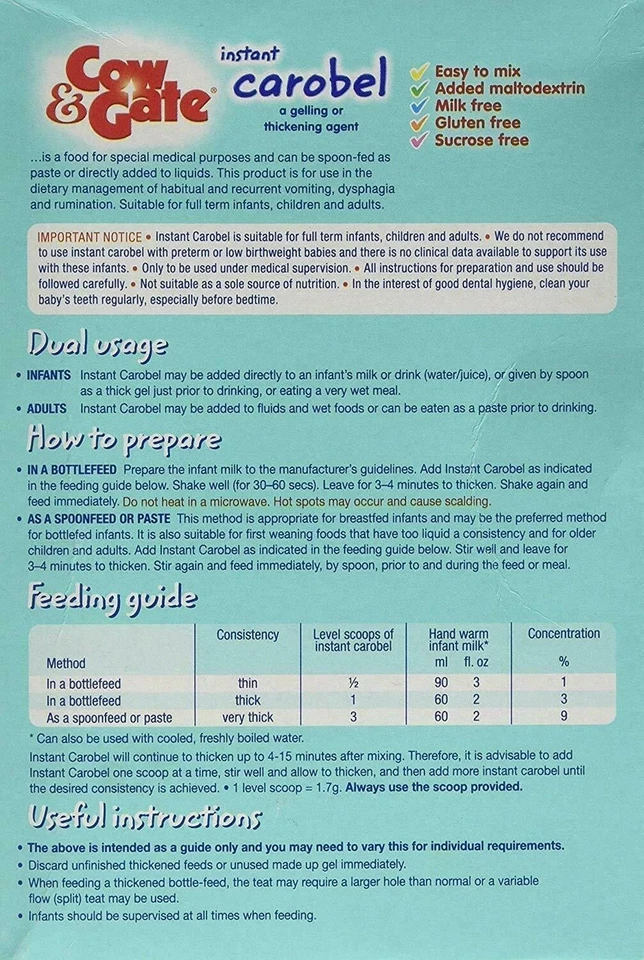 Cow & Gate Instant Carobel 3 x 135g - Image 4 of 4