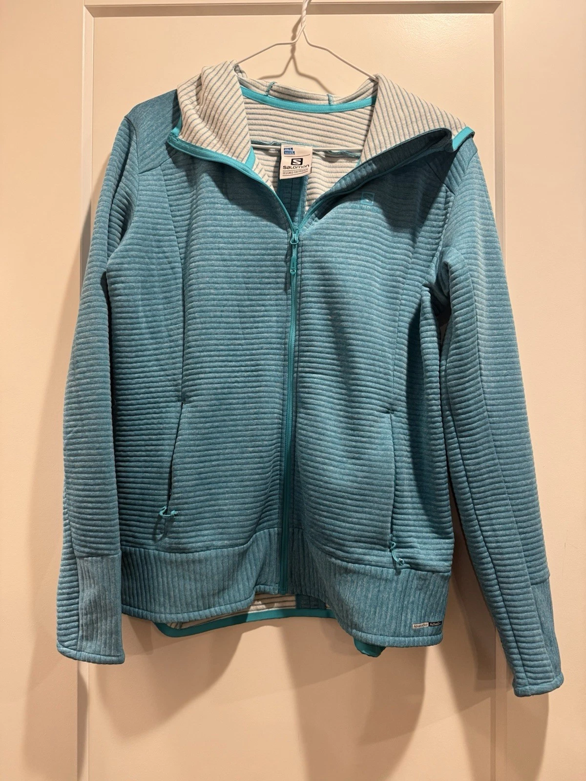 SALOMON Womens Right Nice Mid Teal Hoodie Jacket Size Large