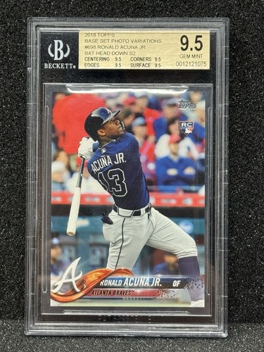 2018 Topps - Rookie Variation Ronald Acuña Jr. #698 Bat Down (RC) Quad 9.5