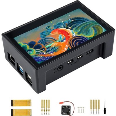 Raspberry Pi 4B 4.3 Zoll DSI LCD Display, 800x480 IPS Touchscreen, Schutzhülle