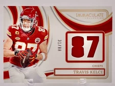 Chiefs Travis Kelce 2024 Panini Immaculate No.INM-TKE #31/88 Relic Single Card