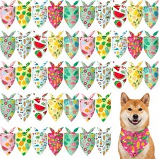 50 PCS Summer Dog Bandanas Bulk Soft Bibs Triangle 25.6x17.7x17.7 Inch Pet
