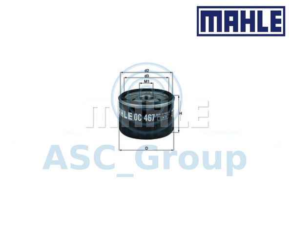 Original Mahle Ersatz Schraubbarer MotoröLfilter OC 467 OC467-image