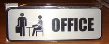 Cosco Brushed Metal Sign, OFFICE, 3" x 9" (098209)