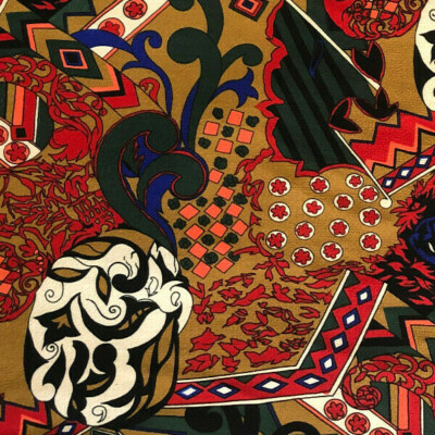 Vintage 60's 70's PSYCHEDELIC Abstract Retro Peter Max Style BOHEMIAN Mod Fabric