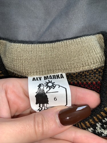 Ecuador Artisan Alpaca Pullover Sweater Boy Size 6 Handmade Vintage Aztec - Picture 4 of 4