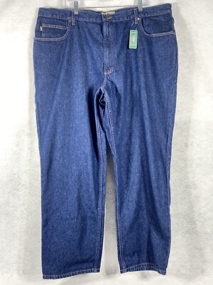 L.L. Bean Double L Jeans Men s 44x30 Blue Relaxed Fit Straight Leg Denim New