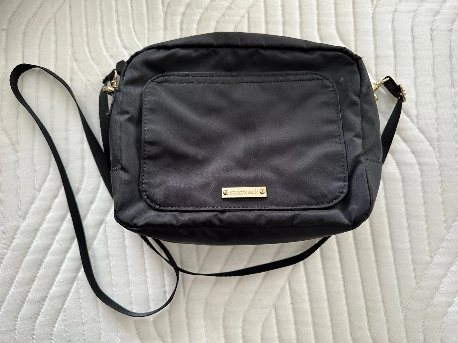 Storksak Nappy Changing Bag Purse Style Black, w/ Foldable Changing Mat