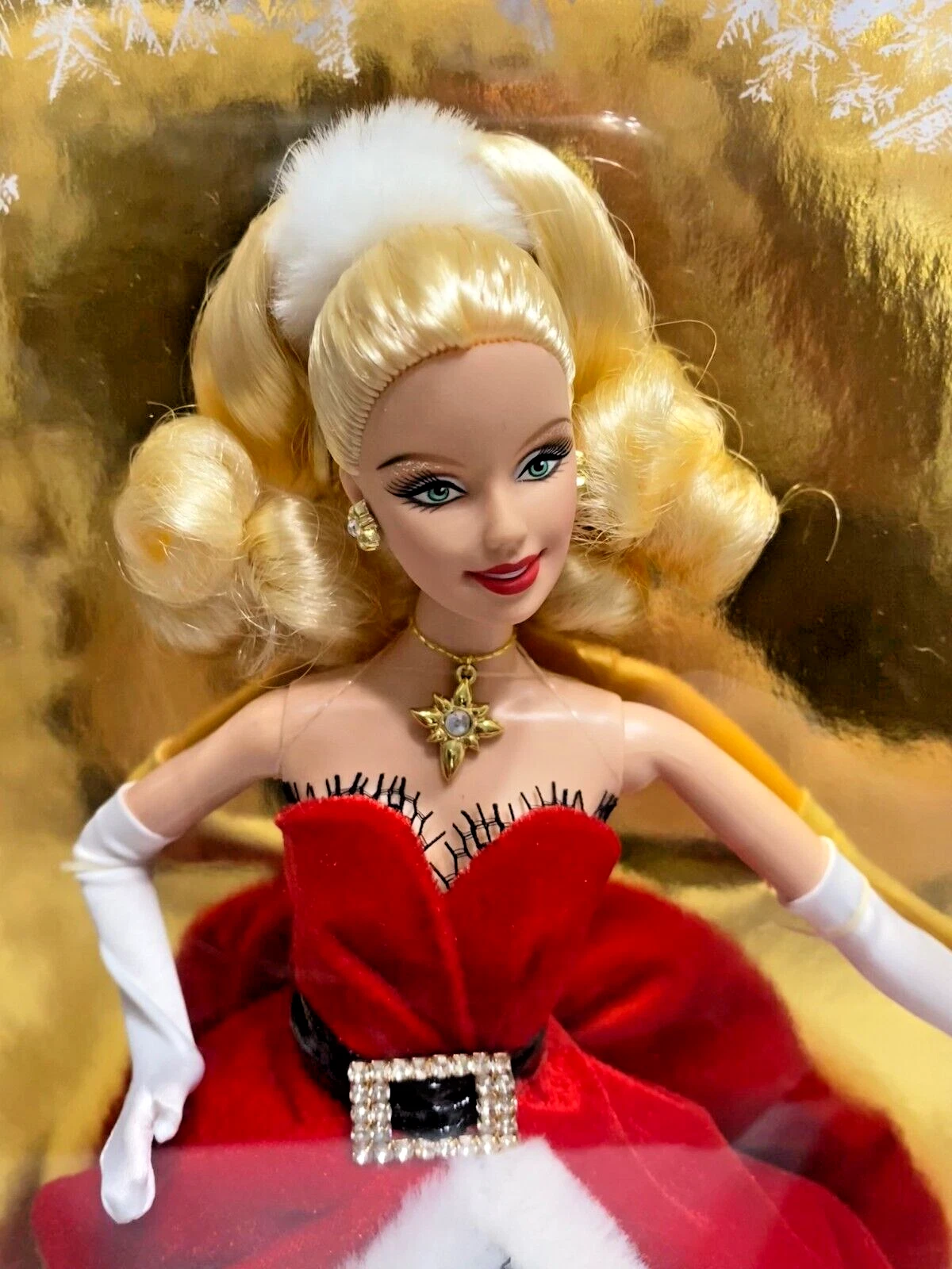 2007 HOLIDAY BARBIE COLLECTOR - BLONDE - ROBE ROUGE "PÈRE" - MATTEL K7958 NEUF DANS SA BOÎTE - Photo 1/7