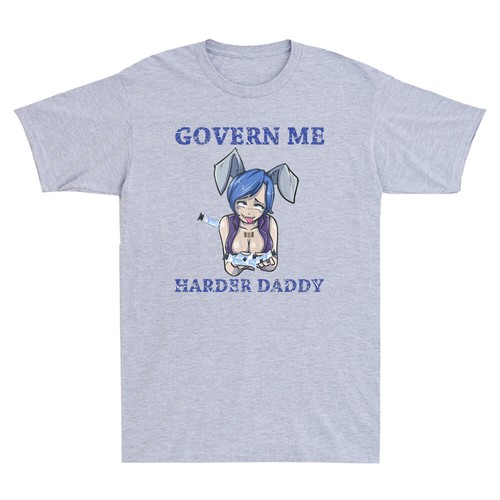 Govern Me Harder Daddy Humor Vaccine Joke Funny Cartoon Meme Retro Men's T-Shirt - Picture 5 of 8