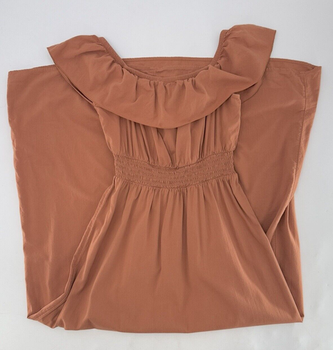 Old Navy Waist Defined Off the Shoulder Smocked Maxi Dress Sz M Tall Festival - Picture 7 of 12