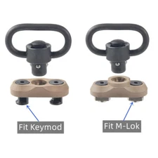 Tan Standard QD Swivel 1.25 Inch Adapter for Key Mod / Mlock Rail Mount System