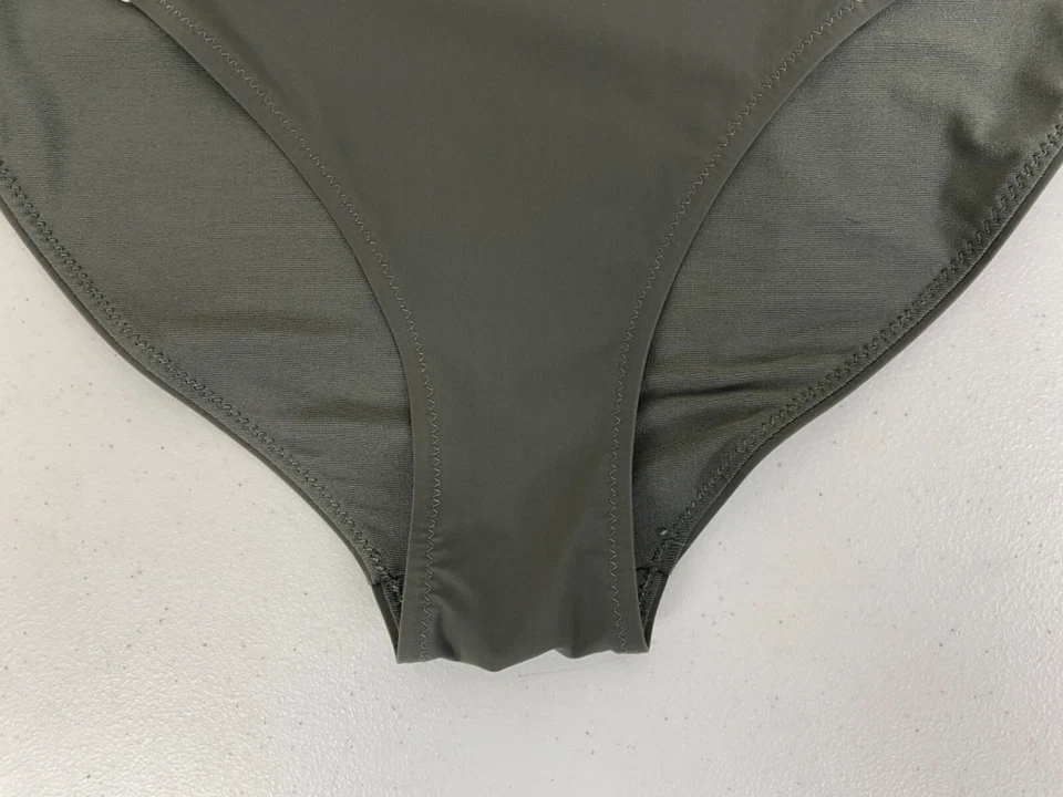 Parte inferior de bikini Athleta para mujer gris medio/blanco cobertura completa parte inferior playa suma Foto 3 de 4