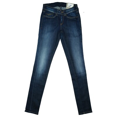 PEPE JEANS Pixie Damen Hose Skinny Slim Leg low stretch 32 XS S W25 L32 blau NEU