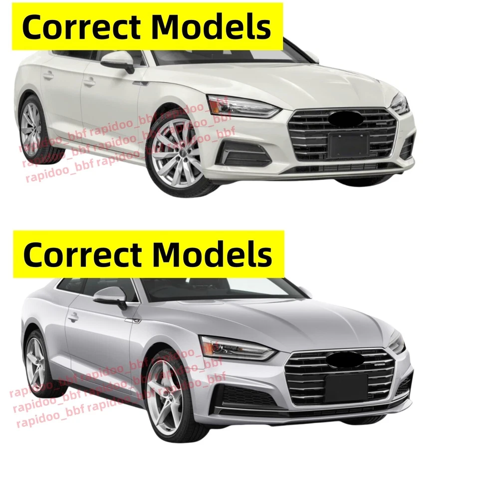 Gloss Black Front Bumper Grille Honeycomb RS Style  For AUDI A5 S5 B9 2018-2019 - Изображение 2 из 4