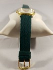 Women's Christmas Watch White Dial Green Leather Band Gold Case Teddy Bear  — photo 3