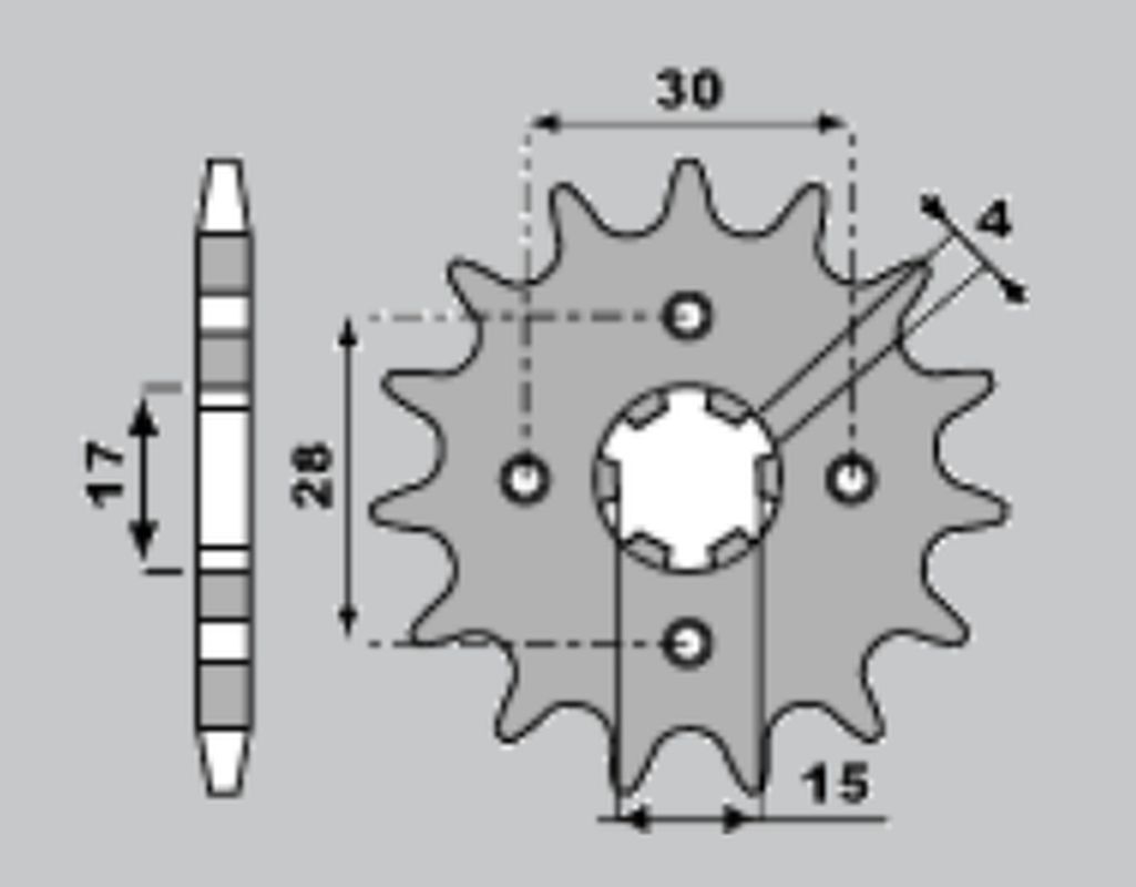 Pignon avant 255 14 dents pour remplacer kit chaine NSR50