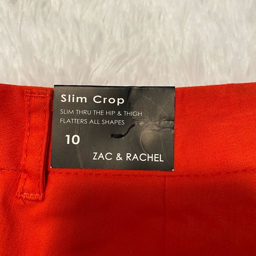 Zac & Rachel Womens Size 10 Slim Crop Orange Pants 22"Inseam NWT $50 - Picture 2 of 7