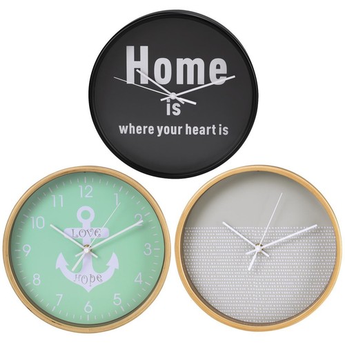 Hama 26cm Silent Sweep Home or Office Wall Clock Sentiment Modern