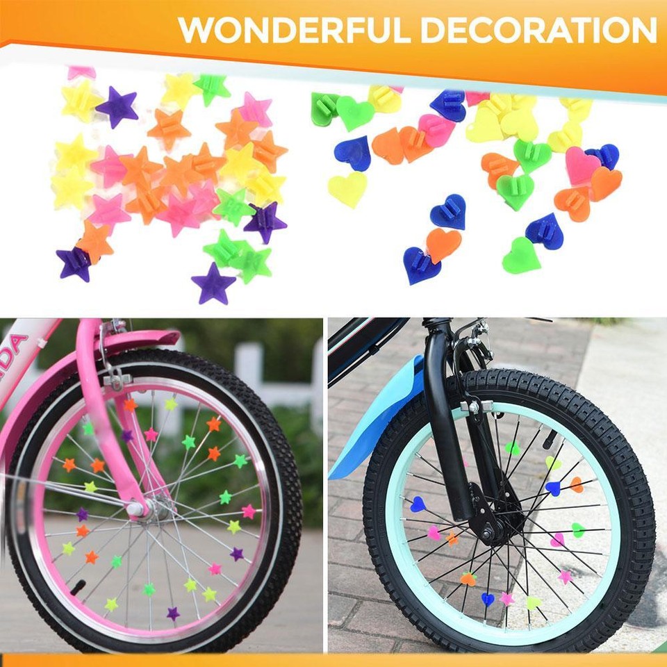 36PCS Colorful Star Shape Plastic Bike Spoke Beads Wheel Line Beads