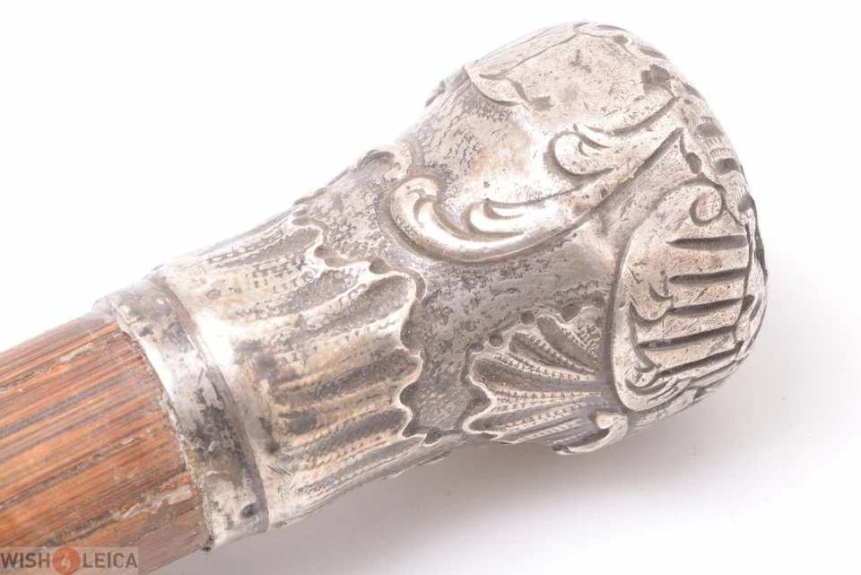 ✅ ANTIGUO BASTÓN BASTÓN SALÓN MARCADO PLATEADO ART NOUVEAU POMO PERILLA Foto 3 de 4