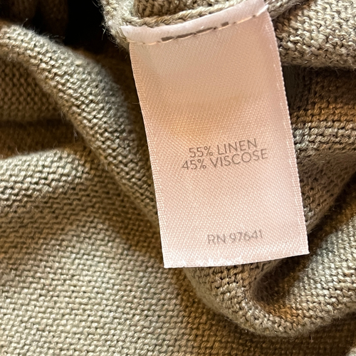 J. Jill Button Front Midi Dress Olive Green M Petite Lightweight Knit Minimalist - Picture 11 of 12