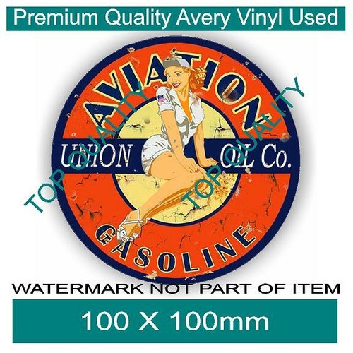 VINTAGE AVIATION GASOLINE Decal Sticker Vintage Americana Hot Rod