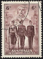 AUSTRALIA - 1940 6d BROWN AIF - FINE USED (A29439)