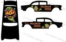 Halloween 55 gasser 1/64 custom water slide decal for Hot Wheels