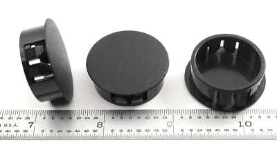 DANGOODBUY 1 1/8" Hole Nylon Locking Panel Plugs Black/White Dome Cover 1 1/4" Top Width