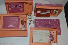COACH BOXED CROSSGRAIN LEATHER CARD CASE WALLET VALET KEY FOB KEY-CHAIN NIB 125