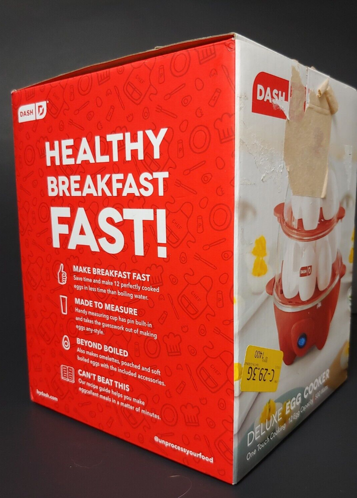 DASH Deluxe Rapid Egg Cooker for Hard Boiled Poached Scrambled Eggs in Red DASH Deluxe Rapid Egg Cooker for Hard Boiled Poached Scrambled Eggs in Red