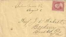 ca1860 Auburn Mills Virginia Hanover County m/s #26 to Professor Dickel, Bethany