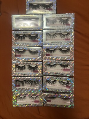13pk  Mink Eyelashes Med/long 3d