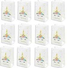 Set of 12 Unicorn Paper Gift Bags Party Kraft Bags for Favors Kid's Party Supply