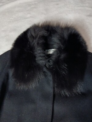 Forecaster of Boston Women's Wool Coat Size Fur Trim Black