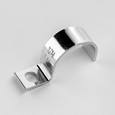 10 cable clamps 24 mm DIN 72571 single lug pipe metal steel galvanized
