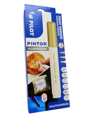 Pilot Lackmaler Paint Marker, 3er Set, extra fein EF, gold, silber, weiß, 537526