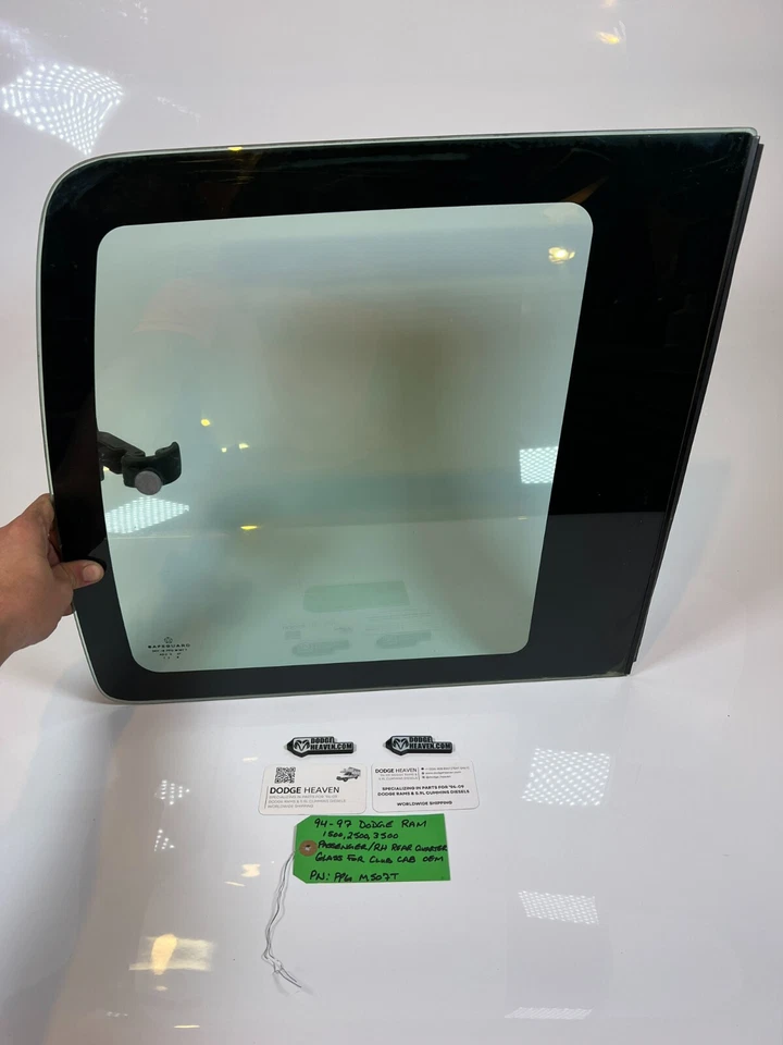 Dodge Ram 1994-1997 cuarto de cristal ventana pasajero trasero cabina club derecha fabricante de equipos originales Foto 4 de 4
