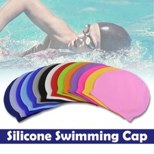 Silicone Swimming Cap Waterproof Adults Kids Unisex Men Women Swim Hat Au Stock