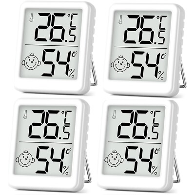 Luftfeuchtigkeitsmesser 4 Stück Thermometer Innen LCD Digital Hygrometer C83