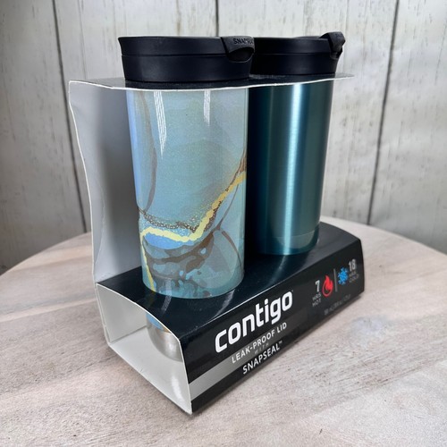 Contigo Snapseal 20 Oz Travel Mug Set Hot Cold Cups Leak Proof Blue New - Picture 8 of 12